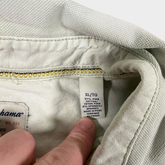 Tommy Bahama Jeans Mens XL Shirt Pima Cotton Spandex S/S Button Up Distressed - Picture 8 of 10